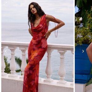 NWOT Red Floral Maxi Dress - Bydee - ANDRESSA DRESS IN FLORESTA